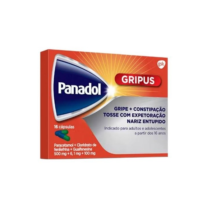 Panadol Gripus , 500 mg + 6.1 mg + 100 mg Blister 16 Unidade(s) Caps